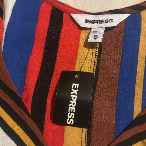 NWT Express Multi colored peplum Top shirt size XS - Picture 11 of 11